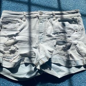 High Waisted midi jean shorts